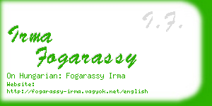 irma fogarassy business card